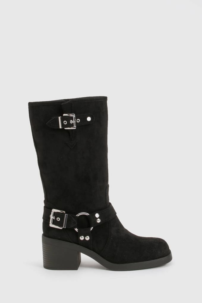 boohoo Dames D-ring met hakbiker | Black | Maat: 3