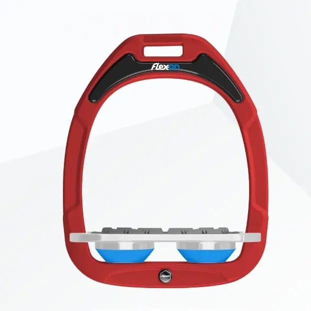 Platte Grip Stirrup Rood/Grijs/Blauw Flex-On Green Composite