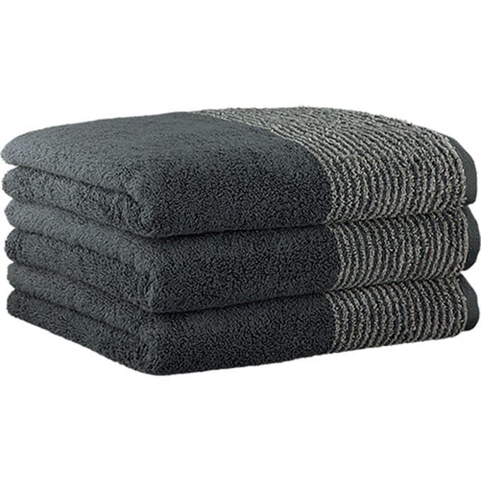 Cawoe Handdoek Luxury Home Two-Tone Een maat, 50x100 Set van 3