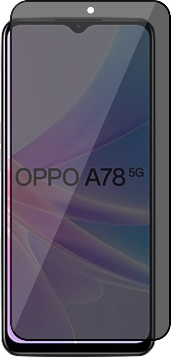 Privacy Screenprotector geschikt voor Oppo A58 5G / A78 5G - Volledig Dekkend Glas Screen Protector