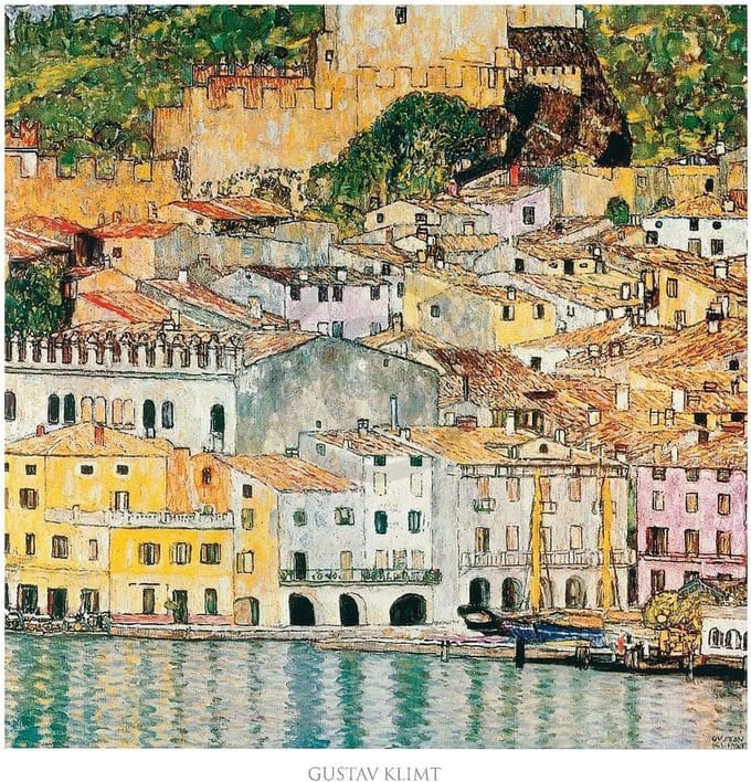 Kunstdruk Gustav Klimt - Malcesine 70x70cm