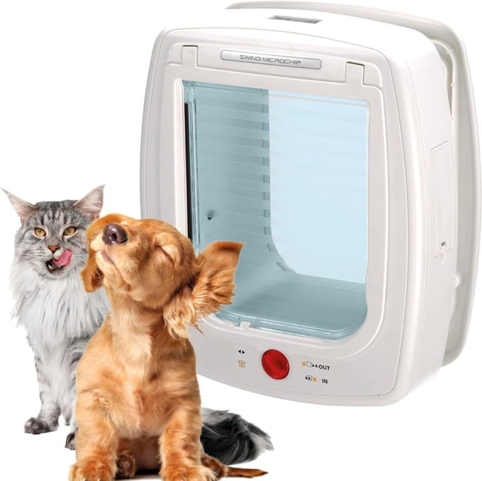 Zyrex® Kattenluik Met Chipherkenning - Kattenluik chip - Kattenluik met Microchip – Wit - 32cm x 27cm x 32cm