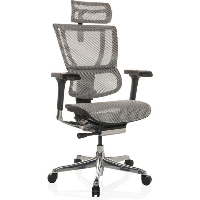 Bureaustoel / Directiestoel ERGOHUMAN SLIM GEN2 Netstof lichtgrijs hjh OFFICE