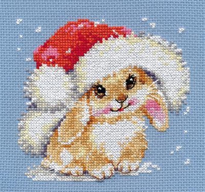 Borduurpakket Kerst Konijn - Alisa