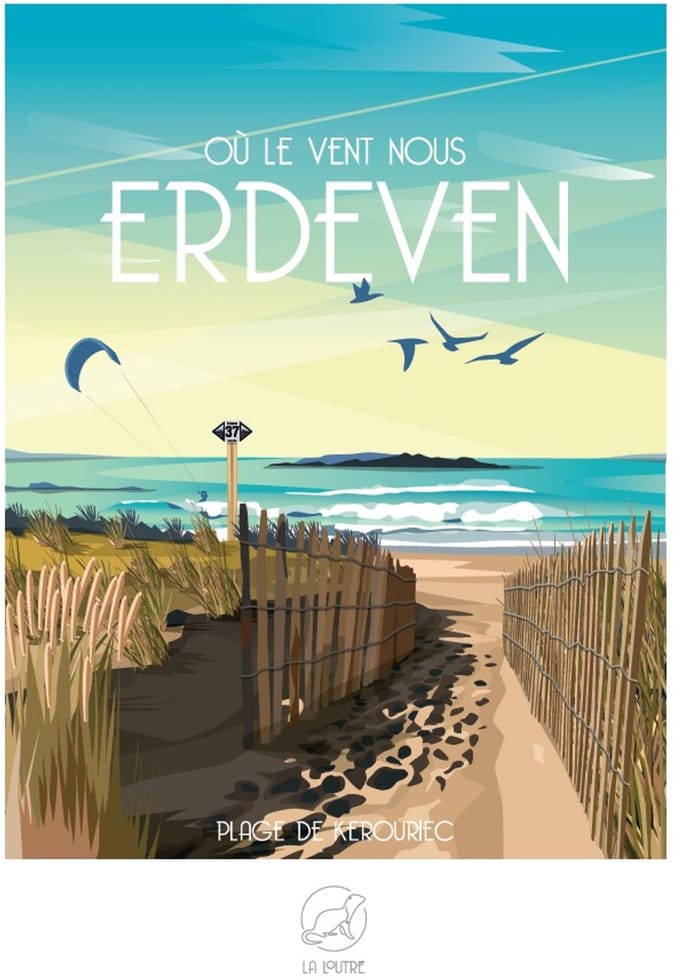 La Loutre puzzel ERDEVEN - PLAGE DE KEROURIEC - 1000 stukjes.
