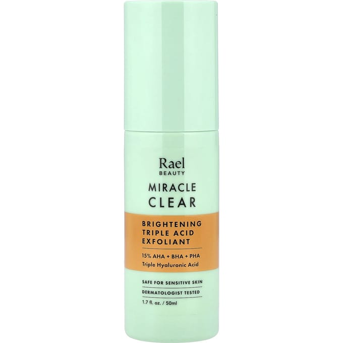 Rael, Miracle Clear, Verhelderende Triple Acid Exfoliator, Geurvrij, 50ml (1.7 fl oz) white