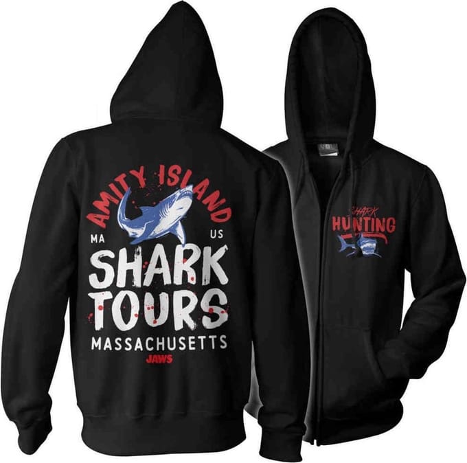 Jaws Vest met capuchon -S- Amity Island Shark Tours Zwart