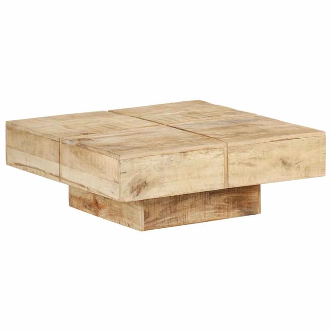 vidaXL - Salontafel - 80x80x28 - cm - massief - mangohout