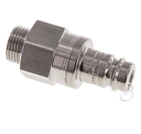 RVS DN 10 Luchtkoppeling Insteeknippel G 3/8 inch Buitendraad Double Shut-Off - CLP10-M-S-SV-P-038