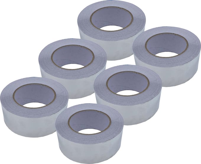 DULA Aluminium Tape - 50mm x 50m - afdichtingstape - hittebestendig - 6 rollen