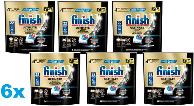 Finish Ultimate Plus Vaatwastabletten Regular - 6x22 stuks