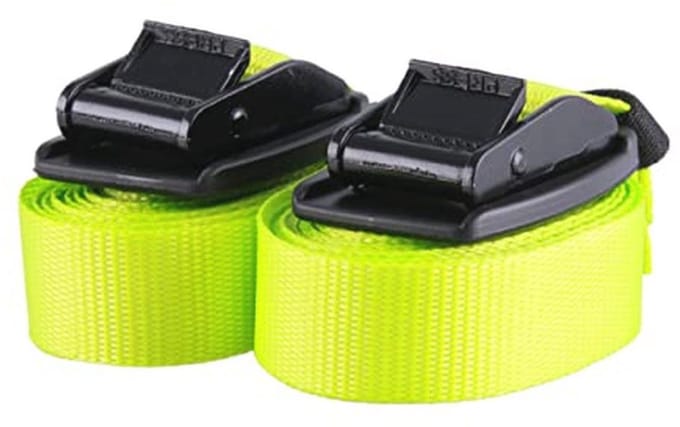 Spanbanden met klemsluiting en gespbescherming - 4 m, 25 mm - Set van 2, tot 540 kg