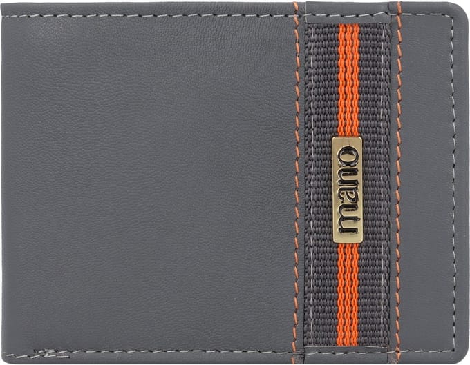 mano Don Leonardo Portemonnee RFID Leer 10 cm - Jongens - Horizontaal - grau