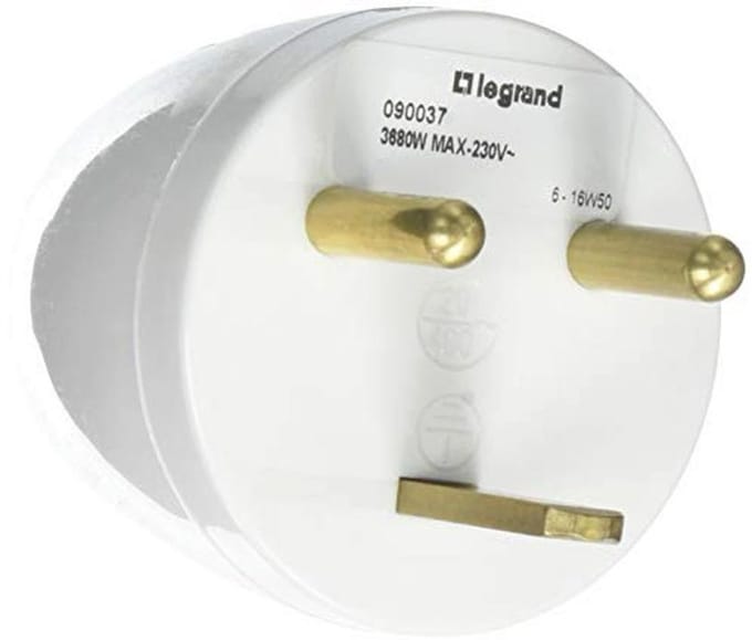 Adapter 2 P+T met 1 stekker 16 A en 20 A fitting - Wit