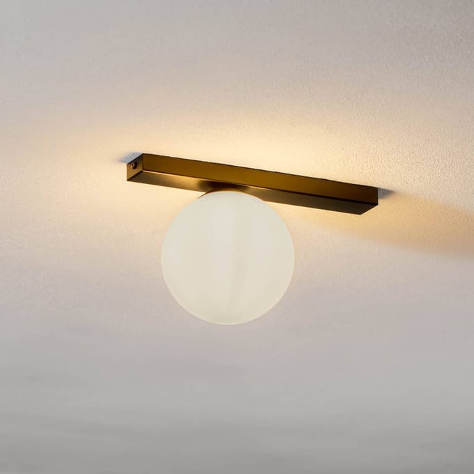 EMIBIG LIGHTING Plafondlamp Fit, zwart/opaal, 1-lamp