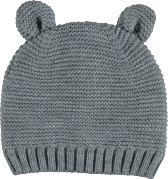 Sarlini Muts Knit Oortjes Light Grey Melange
