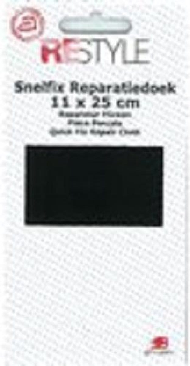 ReStyle - Reparatiedoek snelfix  - strijkbaar 11x25 cm - Zwart