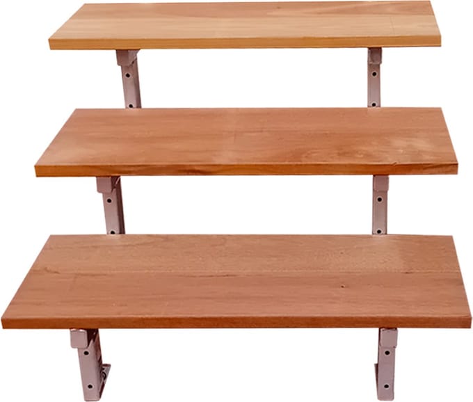 BALI Stalen buitentrap H54cm - 3 treden hardhout - breedte 60cm