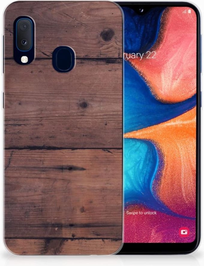 Samsung Galaxy A20e Bumper Hoesje Old Wood