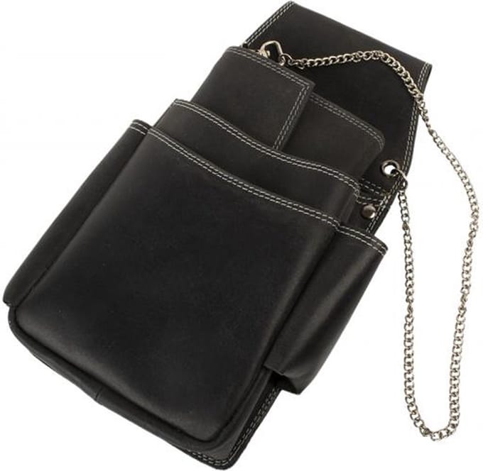 Landley Horeca Portemonnee + Holster Set - Inclusief Ketting - Robuust Hunter Leer - Zwart