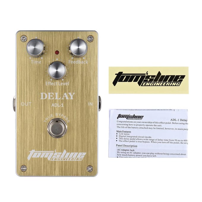 Aroma ADL-1 Delay effectpedaal voor elektrische gitaar Aluminium behuizing True Bypass beige
