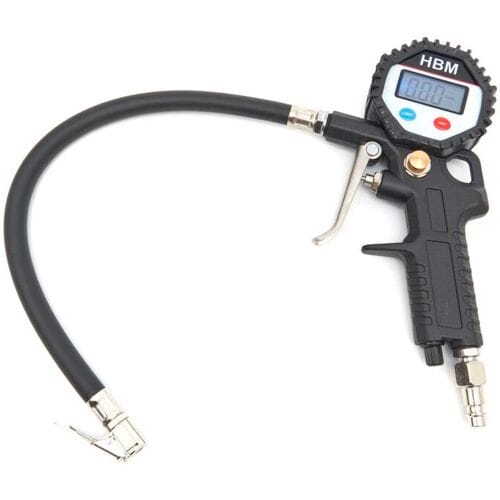HBM Professionele Digitale Bandenpomp Met LCD Display en Terugloop 0,2 – 13,8 Bar.