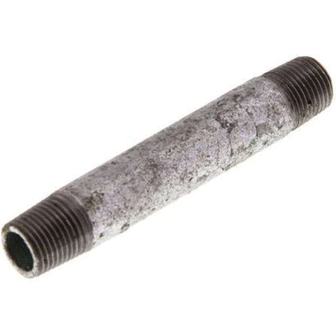 R 1/8'' Verzinkt Stalen Dubbele Pijpnippel 50 Bar DIN 2982 - 60mm [2 Stuks]