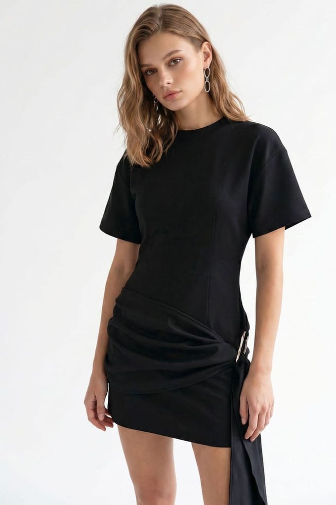 Crepe Geweven Mini-jurk