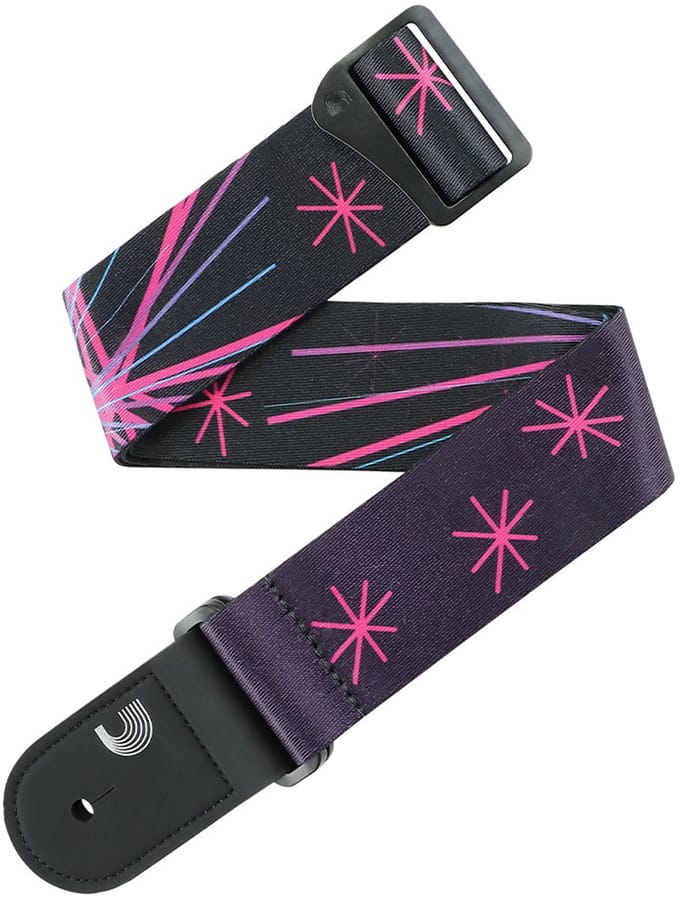 D'Addario 50RUN80 Outrun Polyester Gitaarband Neon Stars