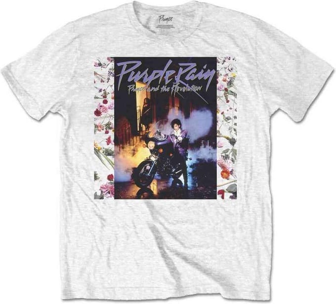 Prince Heren Tshirt -M- Purple Rain Album Wit