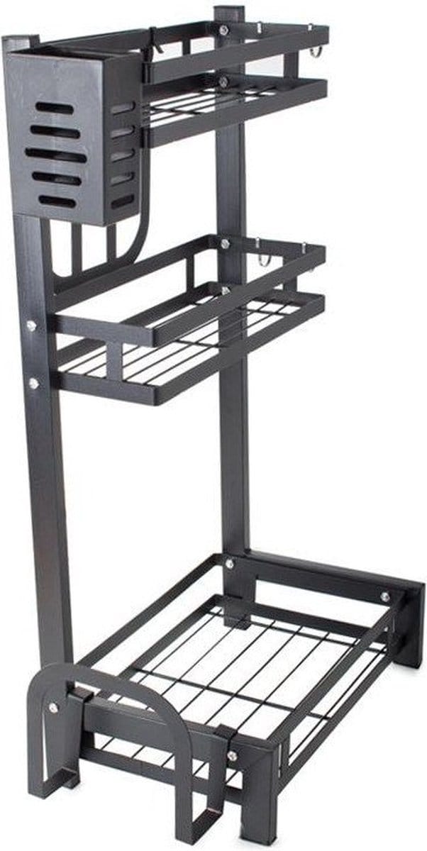 Pingyang Rongrong - Drie Lagen Keukenrek - Metaal - 60cm - Zwart