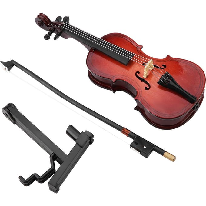 5.5in Houten Miniatuur Cello Replica met Koffer Instrumentmodel Muzikale Geschenken Ornamenten black
