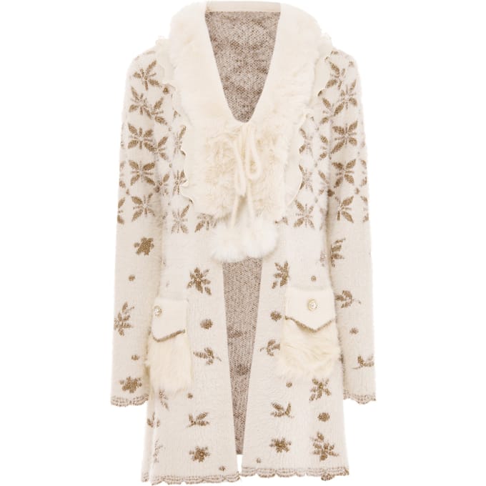 Faina Vest Dames Gebroken wit goud