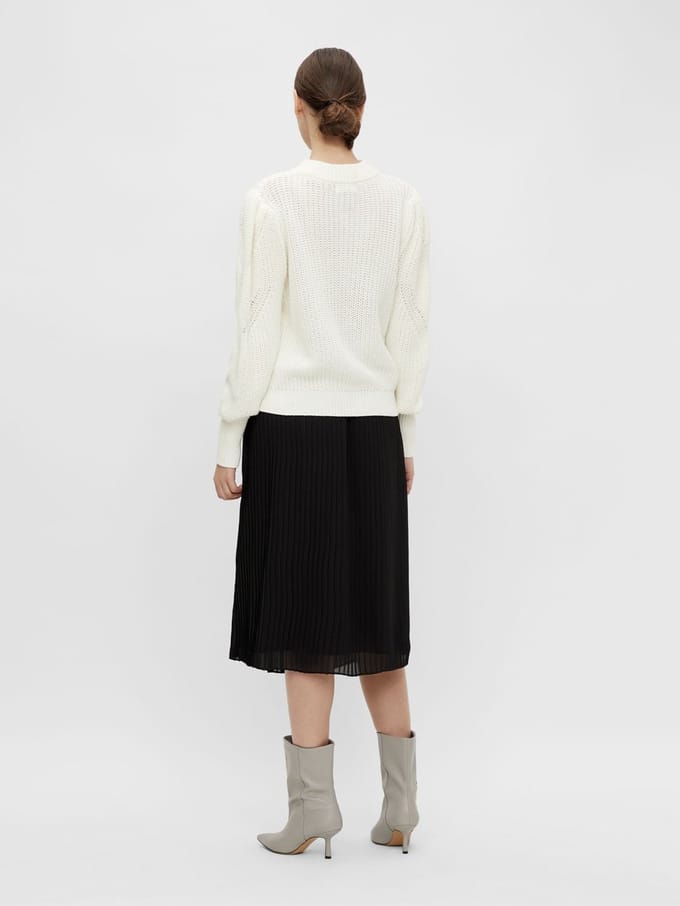 OBJJANINE L/S KNIT PULLOVER PB10 - Cloud Dancer