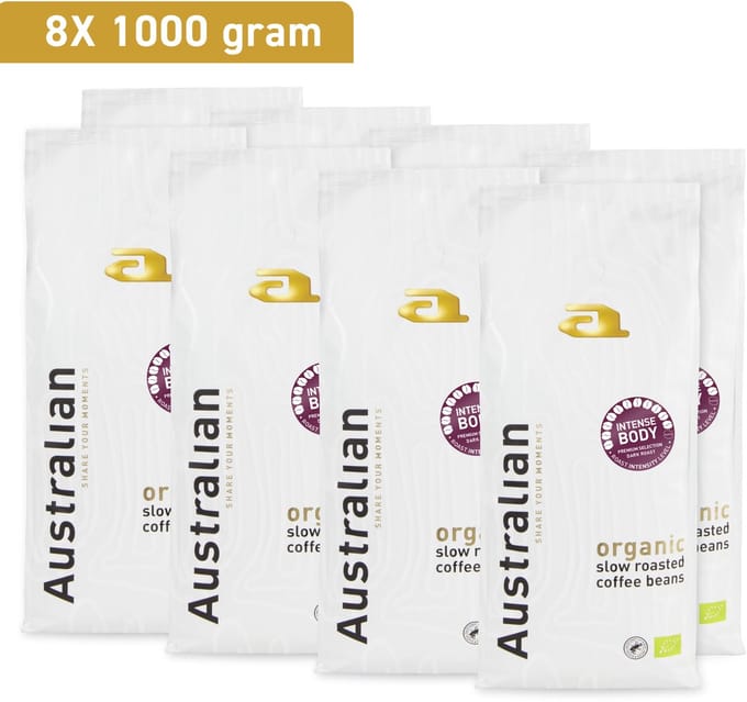 Australian Intense Body koffiebonen - 1000 gram - 8 zakken - BIO/RFA