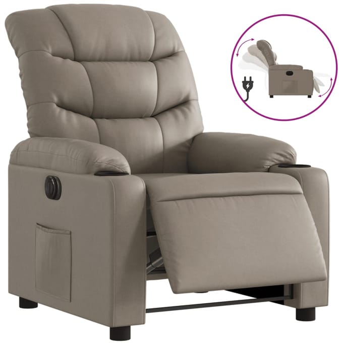 vidaXL - Fauteuil - verstelbaar - elektrisch - kunstleer - cappuccinokleurig