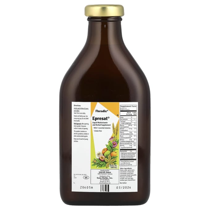 Floradix, Floradix, Epresat, Vloeibaar Kruidensupplement, 17 fl oz (500ml)
