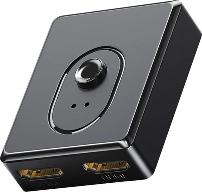 DrPhone HS9 HDMI 2.0 splitter 4K 30Hz – 1 in 2 / 2 in 1 Bi-directionele Schakelaar - Zwart