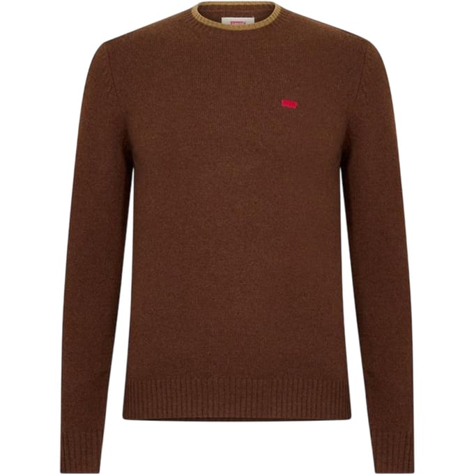 Levis Heren Batwing Logo Crew Hals Trui (Bruin)
