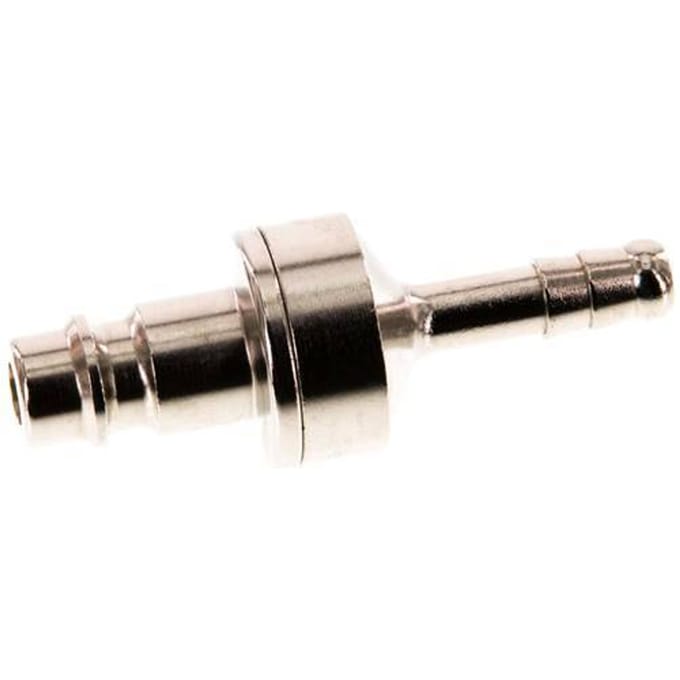 Vernikkeld Messing DN 7.2 (Euro) Luchtkoppeling Insteeknippel 6 mm Slangpilaar Double Shut-Off