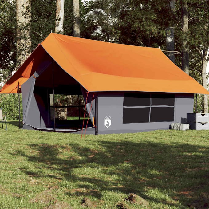 Vidaxl Tente de Camping, 5 Personnes, Gris-Orange, Imperméable