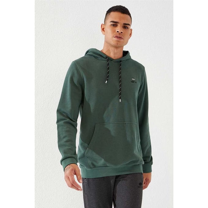 Heren Effen Hooded Sweatshirt Met Zak