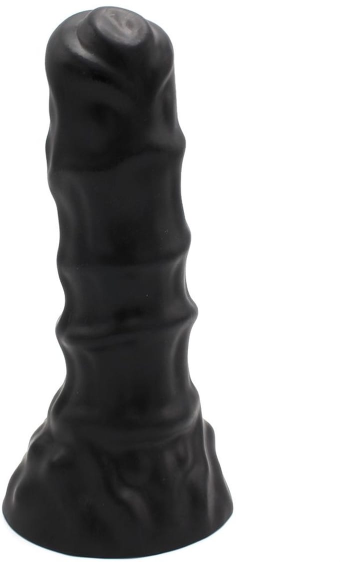 Dinoo - XXL Anaal Dildo Met Ribbels Van TPE - Zwart