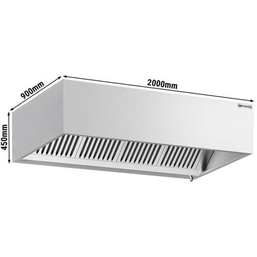 GGM Gastro Induktions-Kastenhaube - 2000mm - ohne Motor - mit Filter & Licht