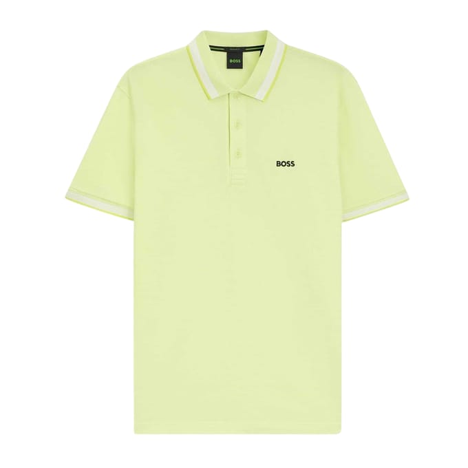 Boss Herenpoloshirt ‘Paddy’ met contrasterende boorden (Groen)