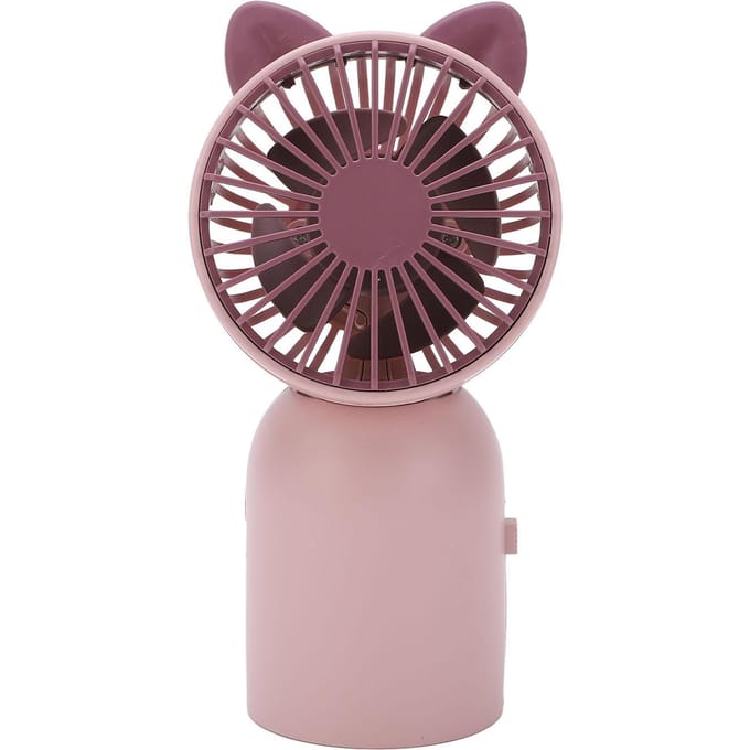 Handventilator Schattige Kat Uiterlijk USB Opladen Draagbare Ventilator Eén Knop Schakelaar Mini Ventilator Draagbaar voor brown