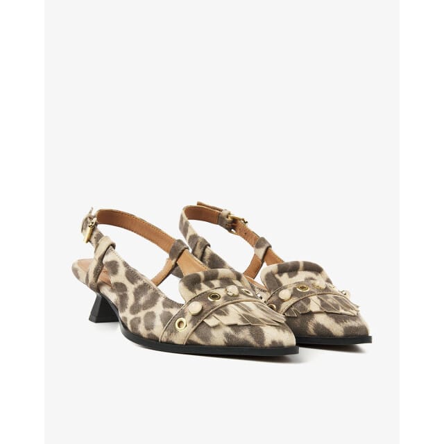 VIA VAI Lea Aileen Slingbacks Dames - Leer - Bruin - Maat 40