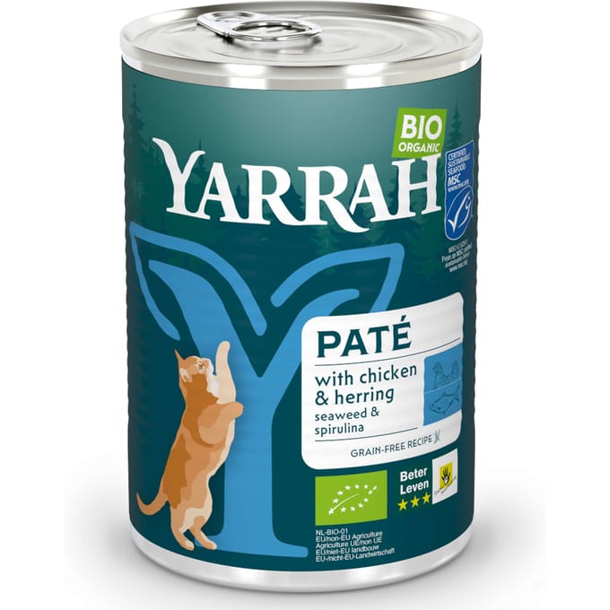 1x400g biologisch paté Vis Yarrah Kattenvoer
