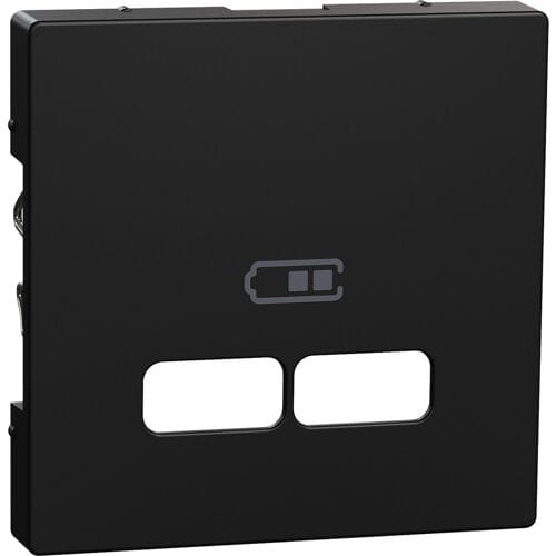 Schneider- Electric Schneider Electric Systeem-M centraalplaat USB Mat zwart