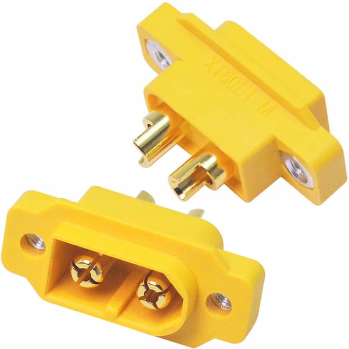 Rosfix Connector XT60E-M Aansluiting Mannelijk - Schroefmontage M2,5, Vergulde Contacten